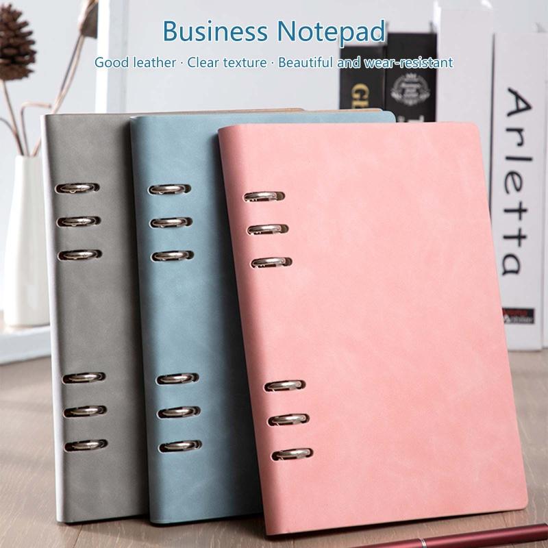 Practical 6 Ring Binder Planner Notebook A5 Refillable Loose Leaf Round Ring Journal Notepad with 100 Sheets Lined Paper