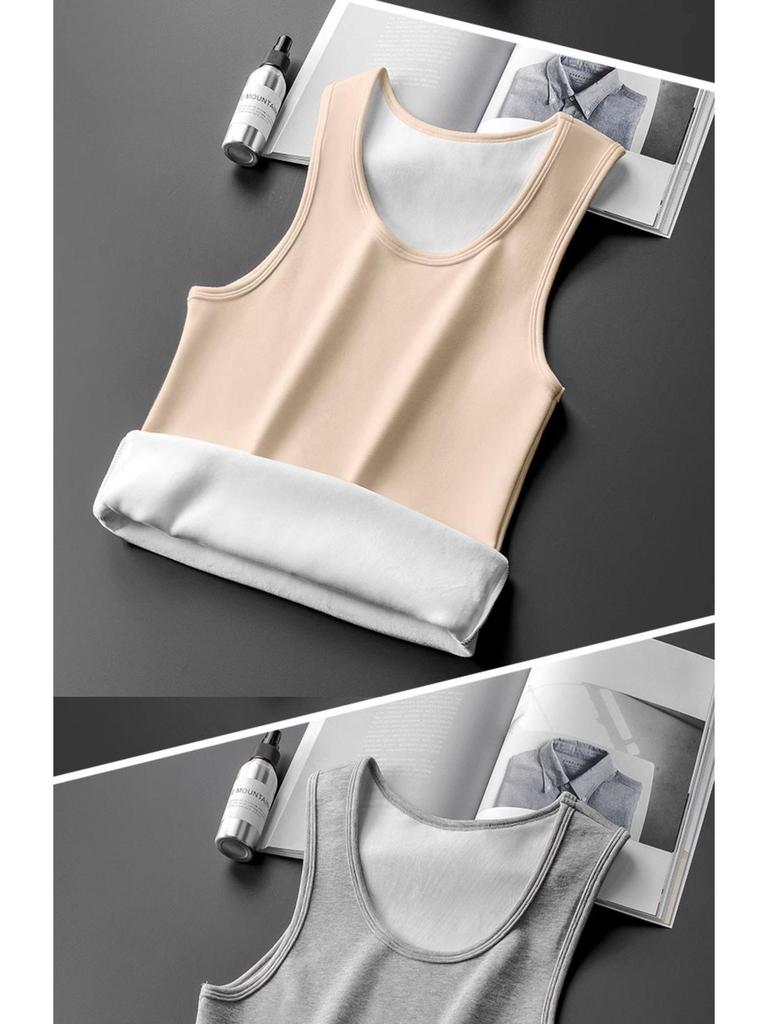 Men's Fleece-Lined Thermal Vest - Sleeveless Winter Layer
