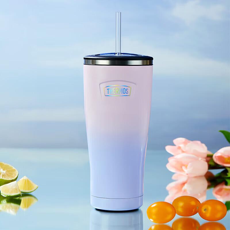 THERMOS 850ml Stainless Steel Insulated Straw Bottle