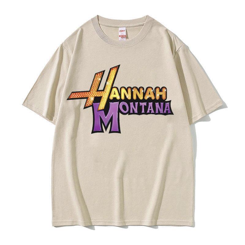 New Hannah Montana Logo T Shirt Men Women Summer Casual Short Sleeve Tee Shirt Unisex Fashion Aesthetic Trend Tshirt Streetwear
