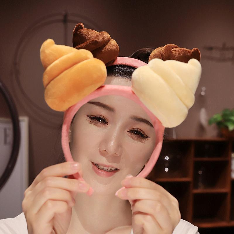 Kreativ Rolig Bajs Baba Hårband Plyschleksak Parodi Bajs Huvudbonad Hårband Flicka Lugnande Docka