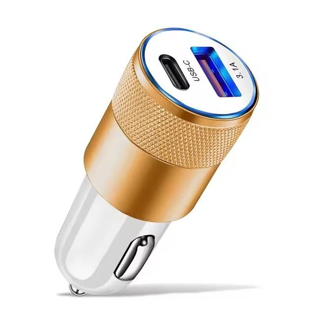 3.1A USB Car Charger Type C Fast Charging Phone Adapter For Xiaomi Huawei PD Phone Charger Adapter Socket Cigarette Lighter