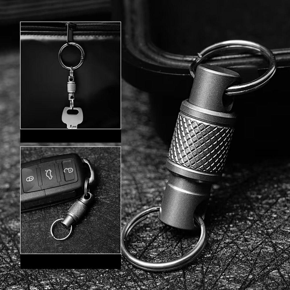 360 Degree Rotation Quick Release Keychain Aluminum Alloy Fast Release Mechanism Quick Pull Keyring Rustproof Craft Keychain