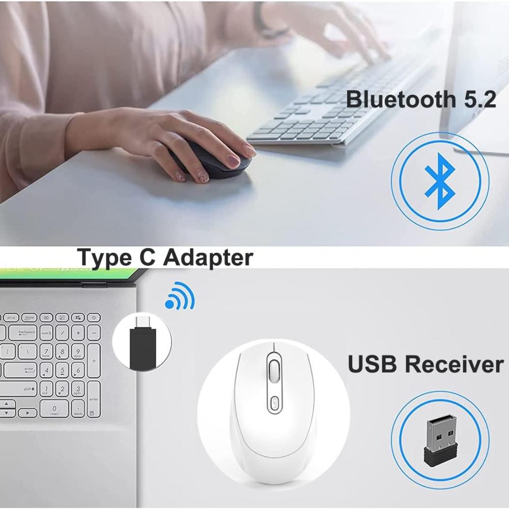Drahtlose Maus 2,4G Bluetooth Ergonomische Optische PC Laptop Schnurlose Mäuse für Windows Computer Büro