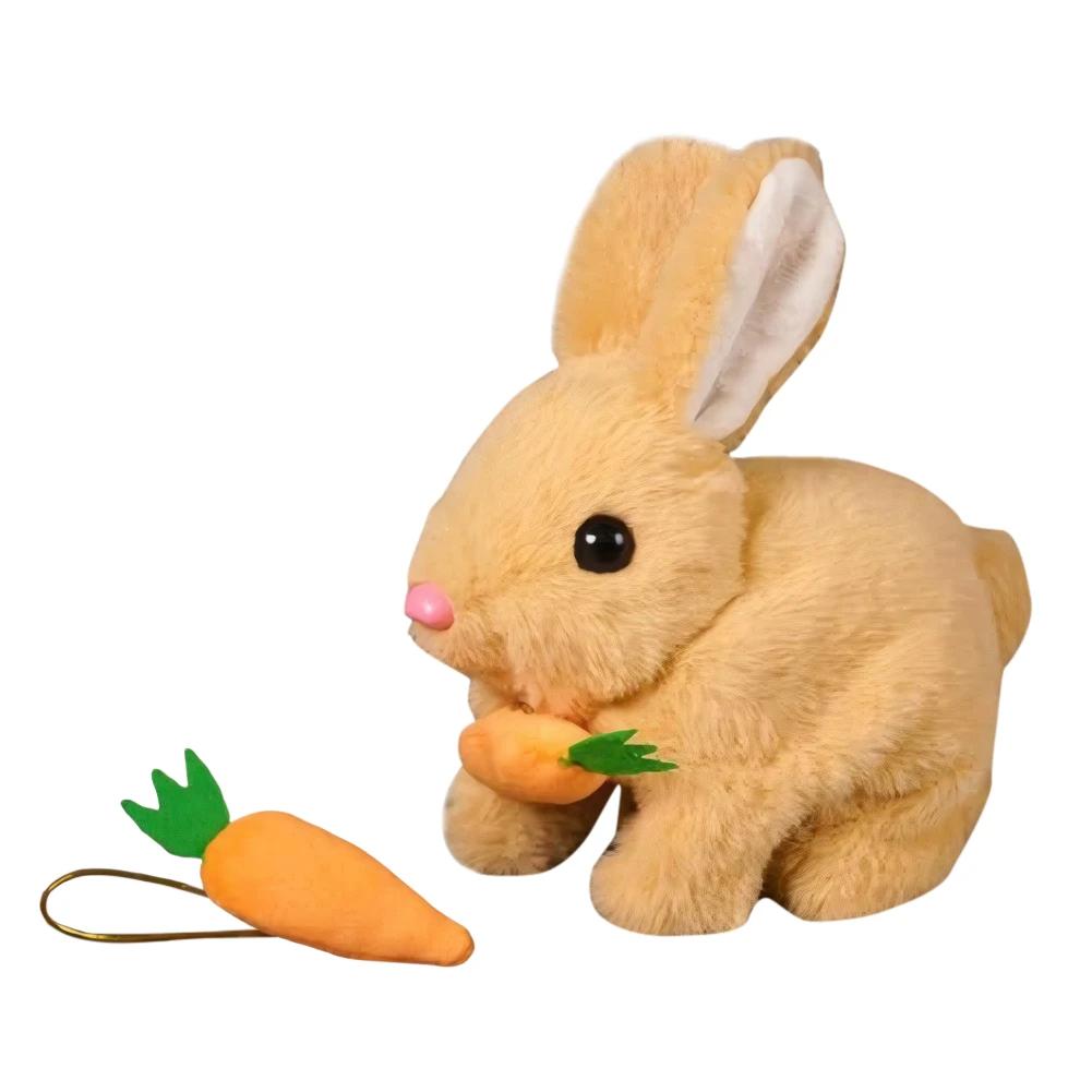 Cute Electric Rabbit with Carrot Interactive Electronic Pet Electronic Pet Rabbit Toy Birthday Gift for Kids