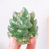 Yousheng Natural Stone Nine-tailed Foxes Figurine Positive Healing Energy Hand-carved Colorful Faux Crystal Sitting Animal Statue Home Office Desktop