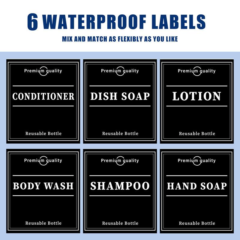 500ml Shampoo Conditioner Bodywash DIspenser Bottle Wall Mounted Bathroom Farmhouse Decor Soap Bottle with Sticker