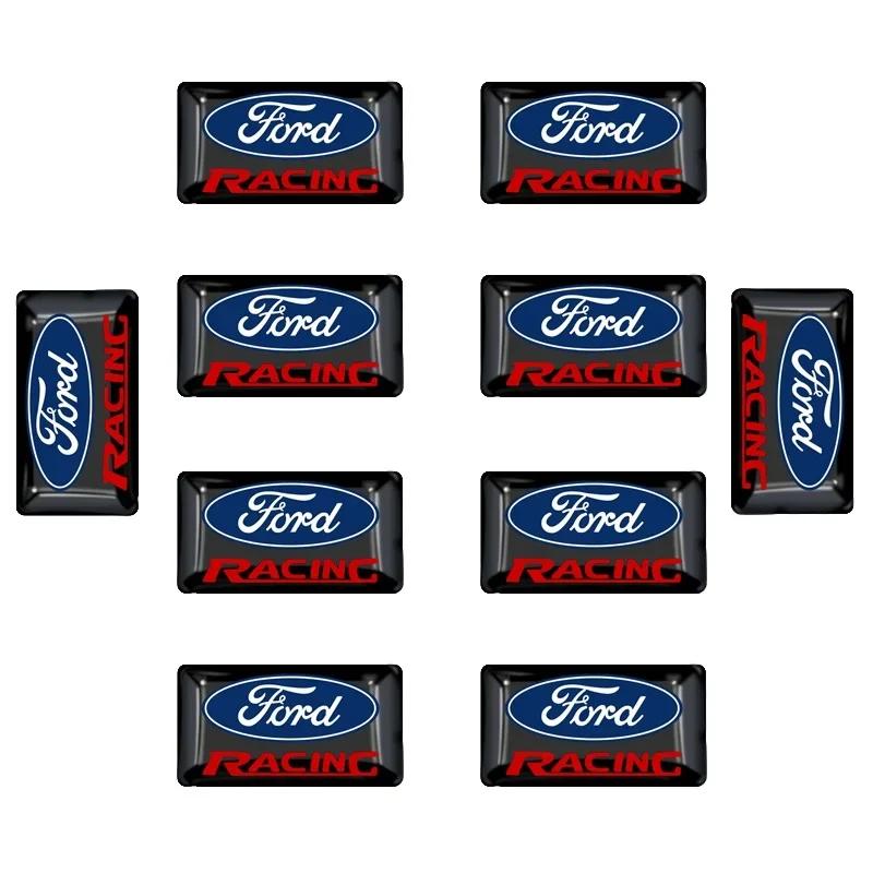 

New 2026 Car Sticker 10Pcs Car Logo Remote Control Key Badge Stickers For Ford Focus 2 3 MK6 Mondeo MK4 C-max Fiesta ranger fusi