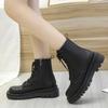 Fashion Women's Platform Shoes Autumn Round Toe Side Zipper Ankle Boots for Women Casual Sneakers Outdoor Women's Platform Boots