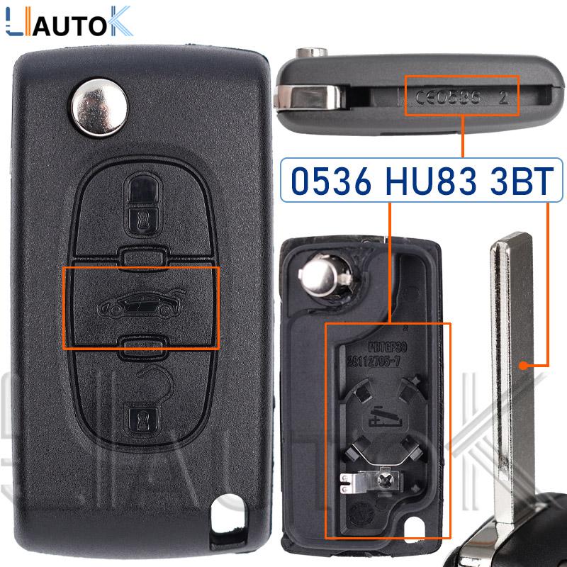 Smart Remote Key Case For Peugeot 207 307 308 407 607 807 For Citroen C2 C3 C4 C5 C6 2/3 Buttons Auto Flip Folding Car Key Shell