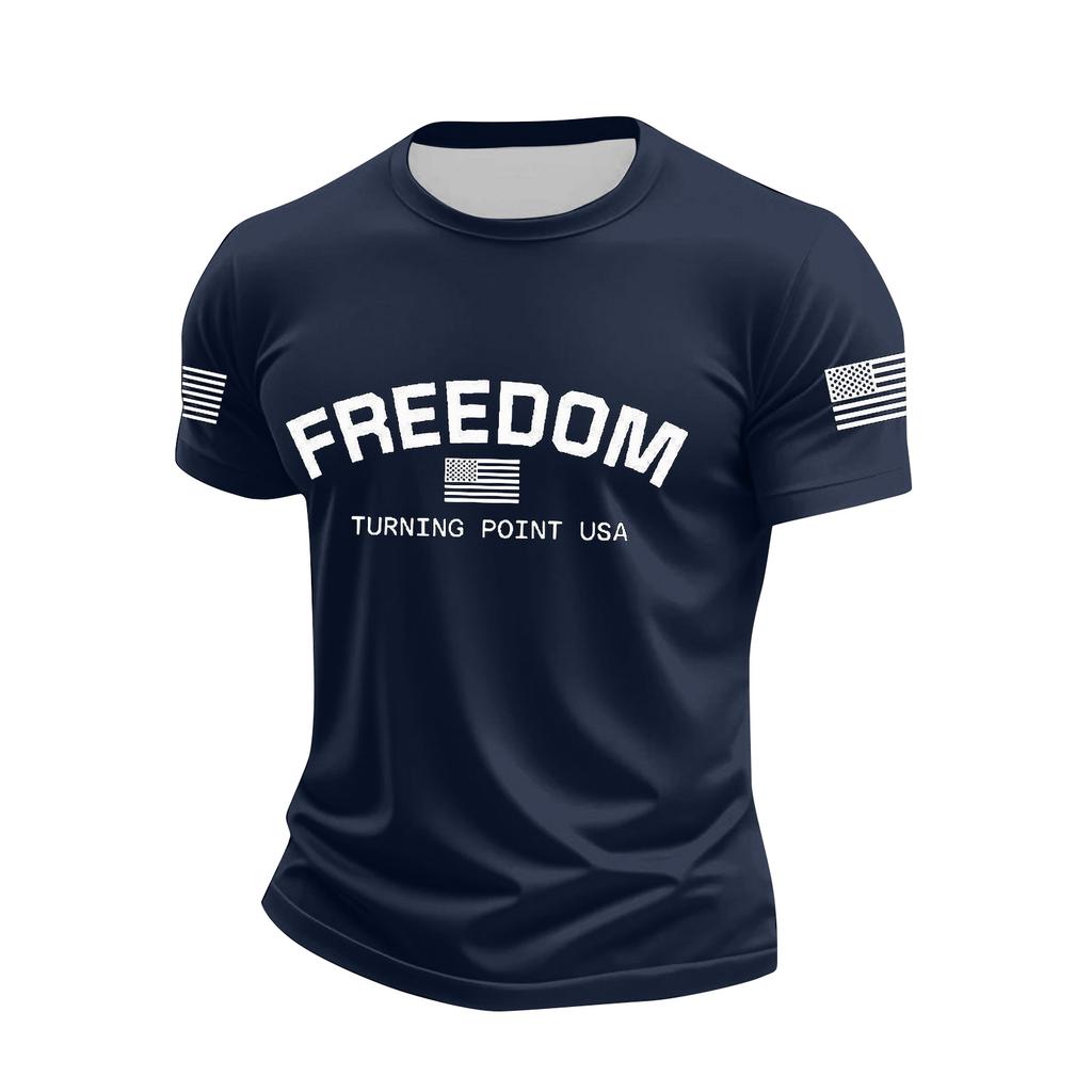 Pánské tištěné tričko s krátkým rukávem Pánský volný ležérní top s krátkým rukávem