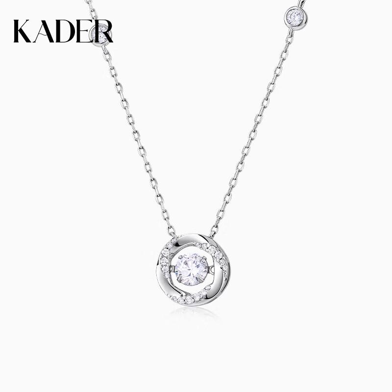 KADER Sparkling Heart 925 Sterling Silver Pendant Necklace