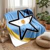 Argentina Football Printed Flannel Blanket Skin Friendly Warm Decorative Throw for Indoor Couch Bed Daily Use