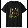 Botanical Stoat Sunbeams Wildlife Mens T-Shirt Black 100% Cotton Printed Nature