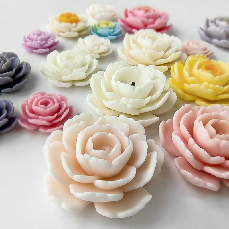 Camellia Flower Silicone Mold DIY Scented Candle Making Handmade Soap Mold DIY