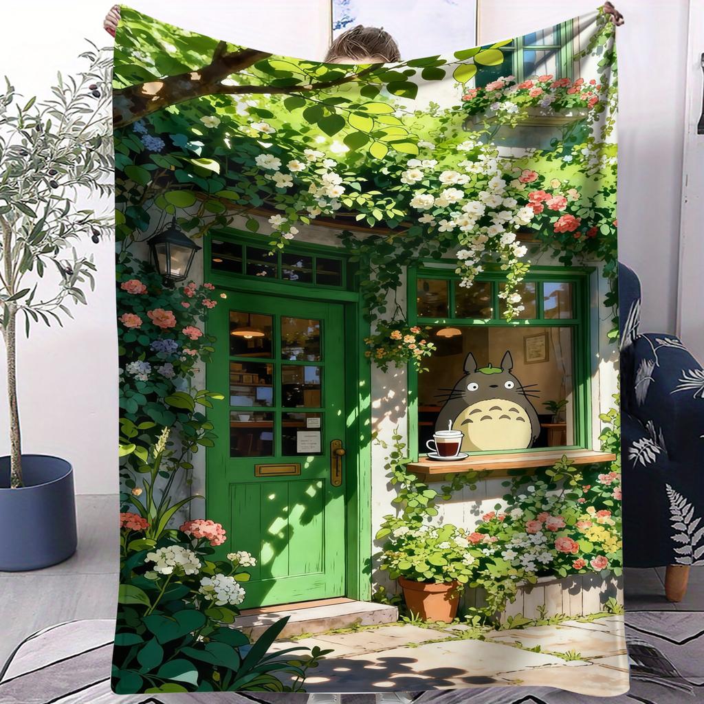 Klassische Cartoon Anime TTotoros Decke Für Büro Reisen Komfort Freizeit Camping Reise Multifunktionale Universelle Decke Ventilator Geschenk