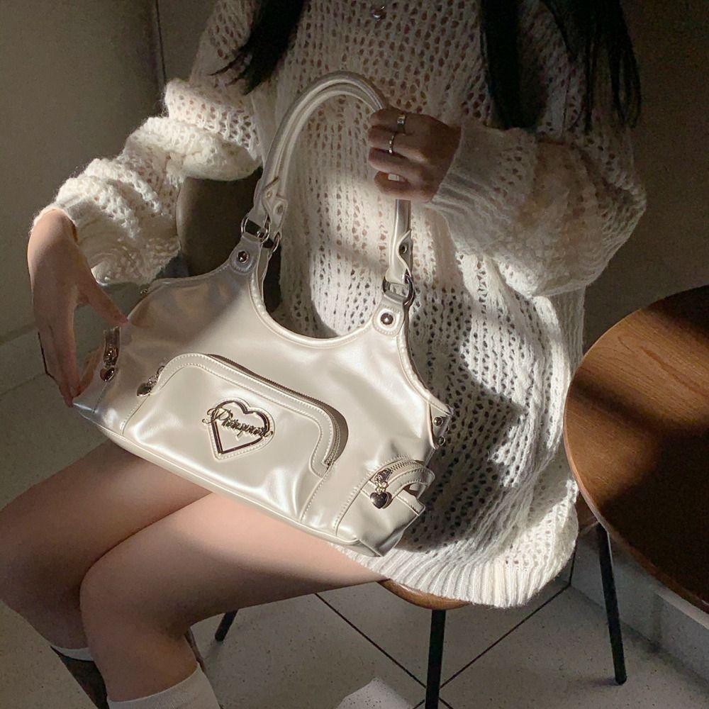 

Эстетичная сумка Fairycore с перламутровым блеском в корейском стиле на одно плечо с сердечком для девочек