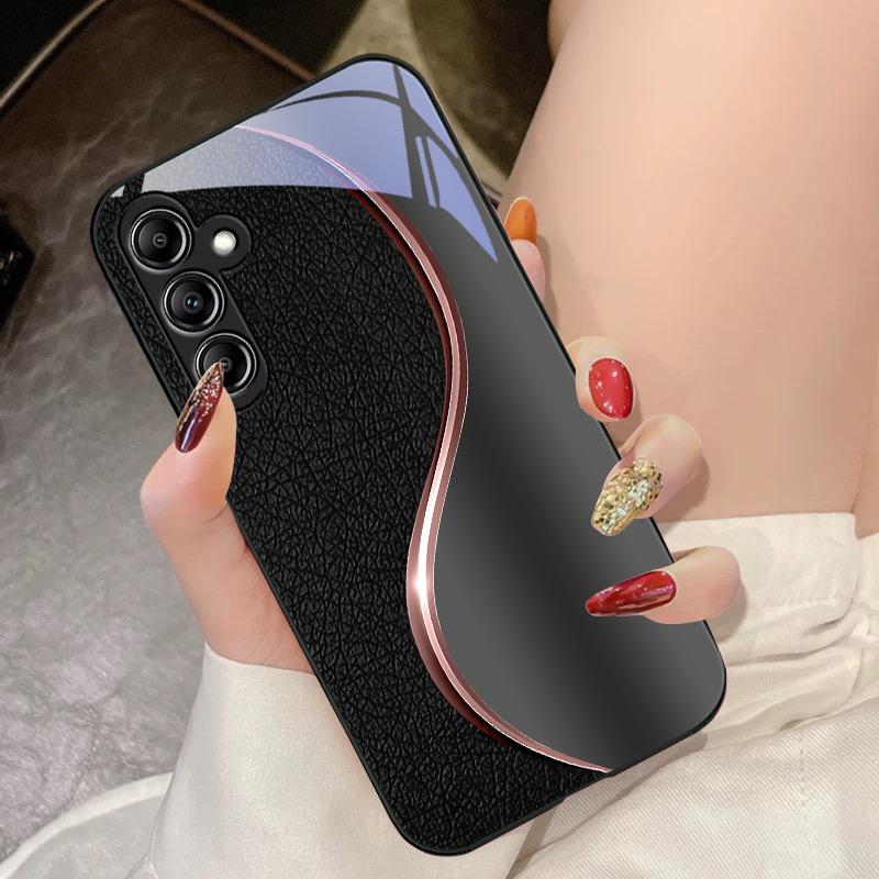 Gehärtetes Glas Handyhülle für Samsung Galaxy A14 4G 20 30 52 20S 21S 22 A25 32 33 34 42 50 51 53 54 70 71 5G Dermatoglyph