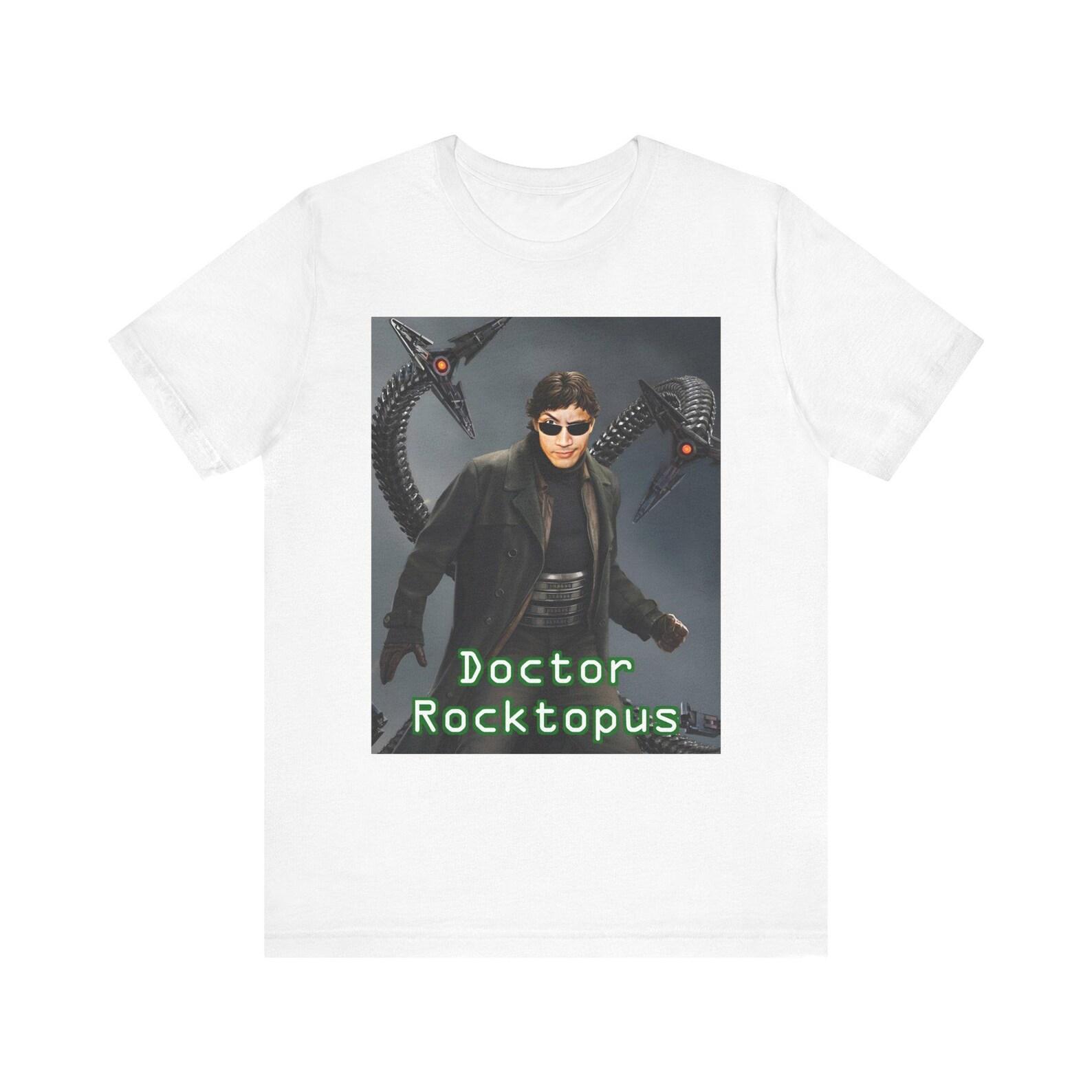 Doctor Rocktopus Inspired Funny Parody T-Shirt, The Rock x Doc Ock Inspired Superhero Crossover Tee, Marvel Parody Unisex Graphic Shirt 2XL