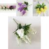 Lifelike 5 Heads Artificial Hyacinth Fake Silk Flowers Bouquet Ideal For Party Decorations