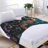 Floral Seahorse Digital Print Flannel Blanket, Shawl Blanket, Soft, Warm, Lightweight,Machine Washable, All Season,Multi-purpose