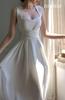 Toa Soa Women's White Knee-Length Flared Dress with Back Ribbon (L)