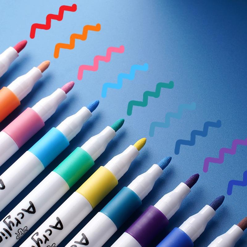 Acrylic Marker Pen Set 12-80 Colors Art Color Graffiti Hand Ledger Marker Paint Pen DIY Painting Acrylic Art Painting Stationery