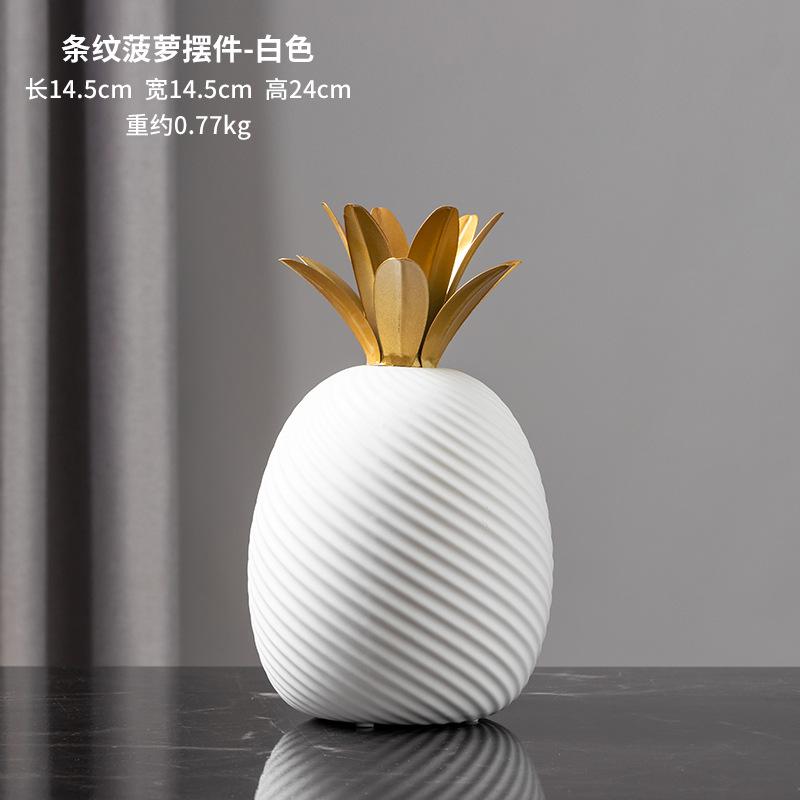 Europäischer Stil Ananasform Handwerksdekoration Simulationsfrucht Streifenstatue Kreativ Niedlich Kinderzimmer Heimdekoration Neu