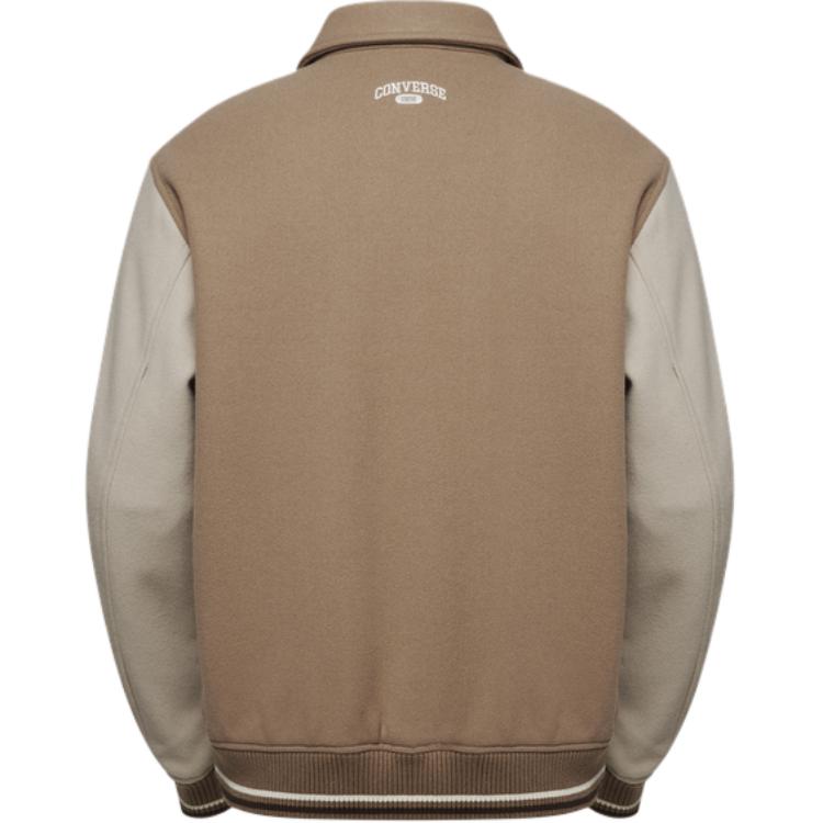 New Converse Baseball Jacket Men's Brown 10028007-A01