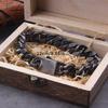 Retro Black Men's Bracelet Stainless Steel Curb Cuban Chain Hip Hop Fashion Handmade Jewelry, Men's Gift