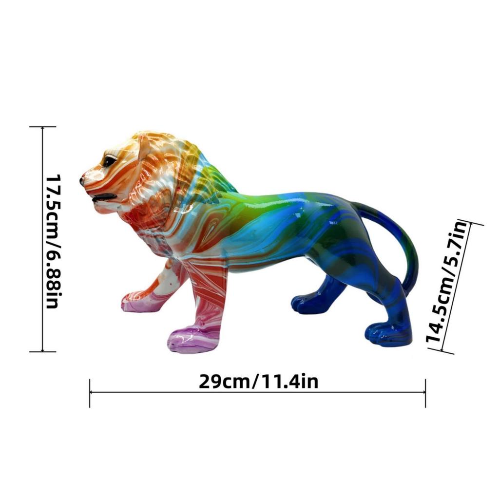 Lion Figurine Decorative Animal Ornament Glossy for Office