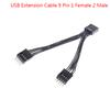 Usb Motherboard Cable Usb Header Extension Cable 9Pin 1 Female To 2 Male Y Splitter Cable Black