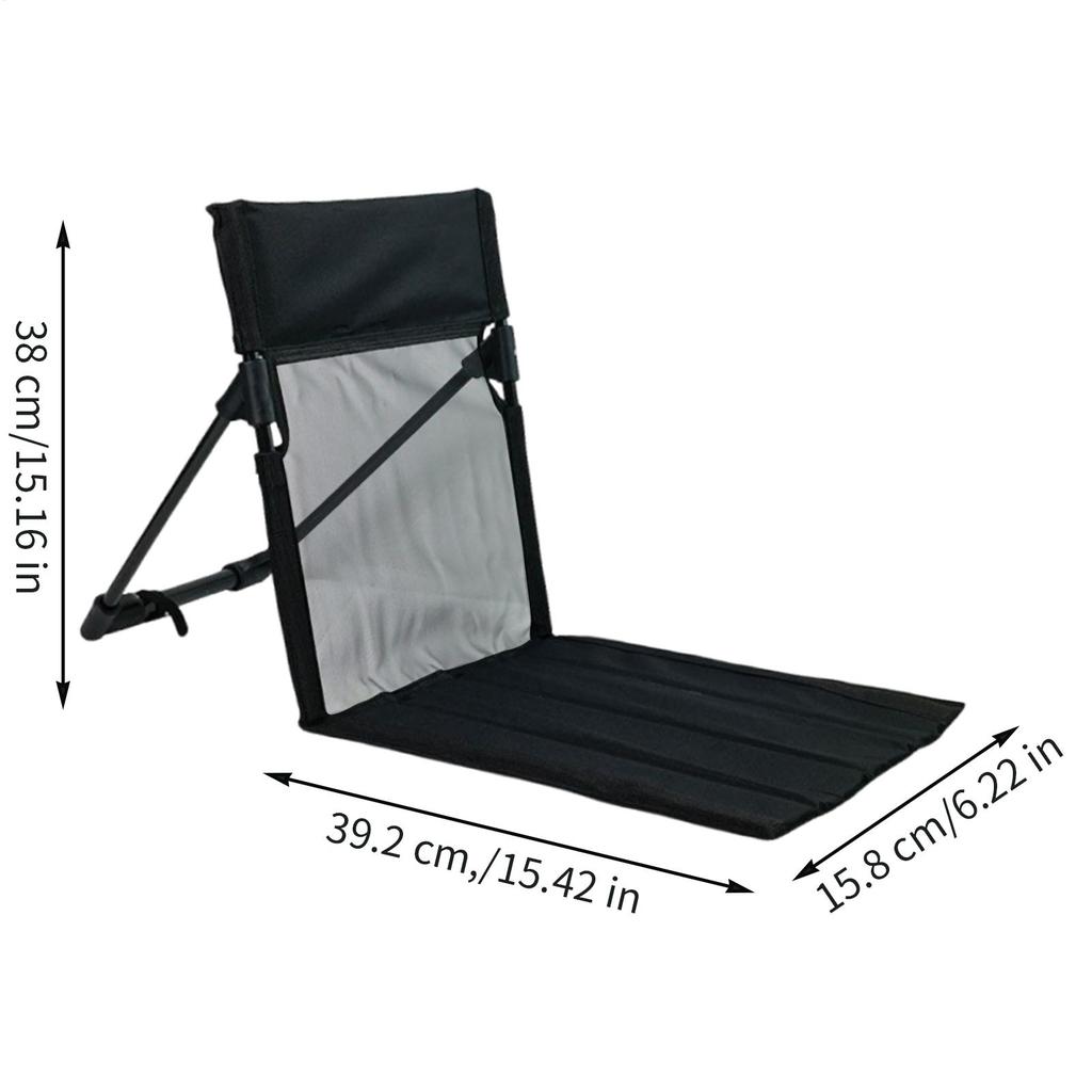 Outdoor Folding Chair Fishing Chair with Backrest Portable Floor Seat with Storage Bag Breathable Stool for RV Patio Hiking
