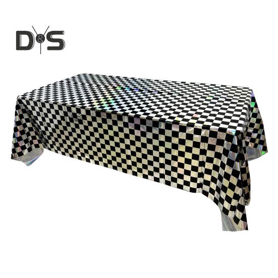 3-pack plastduk skinnende rektangel engangsbordtrekk iriserende festdekorasjoner for piknikcamping