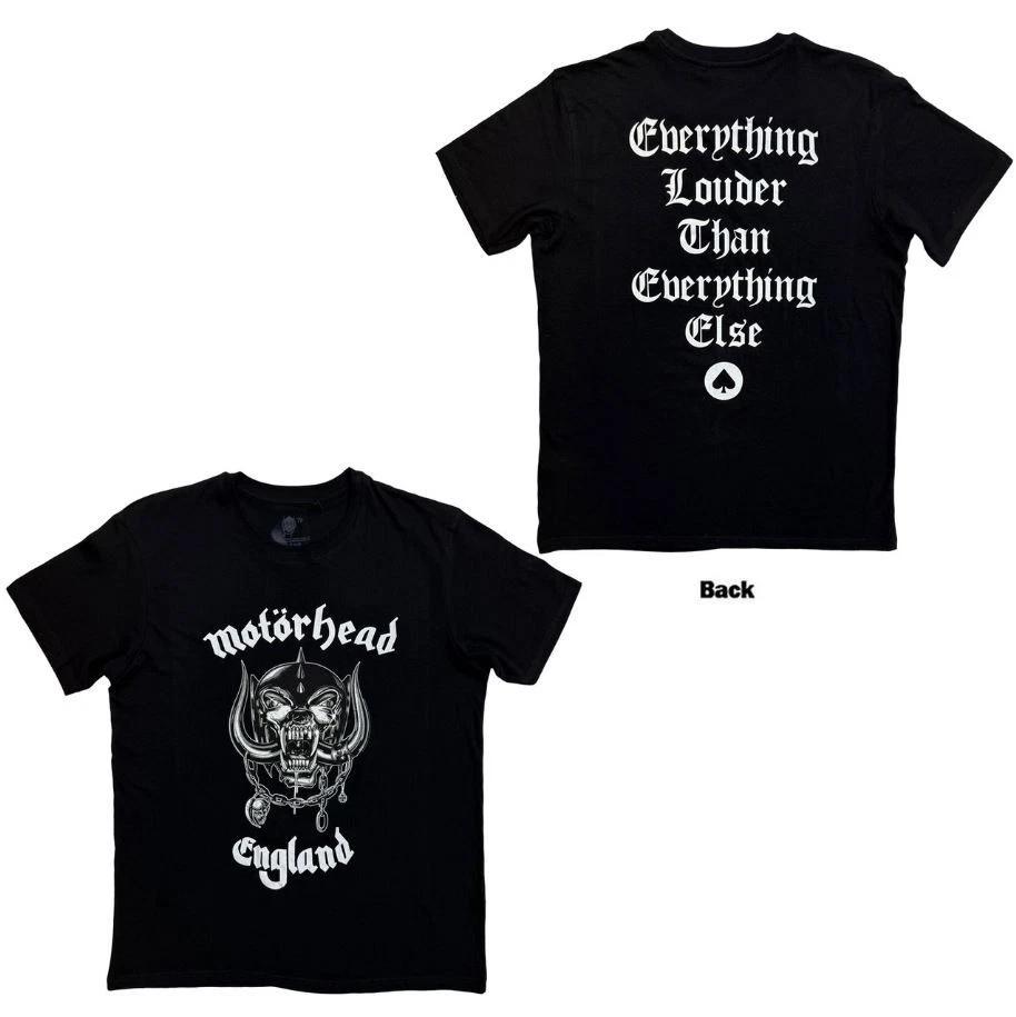 Motorhead England Everything Louder Back Print TShirt M
