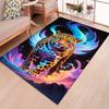 Vibrant 3D Printed Leopard Carpet  Crystal Velvet, Durable Polyester Area Rug for Living Room, Game Room, Balcony,