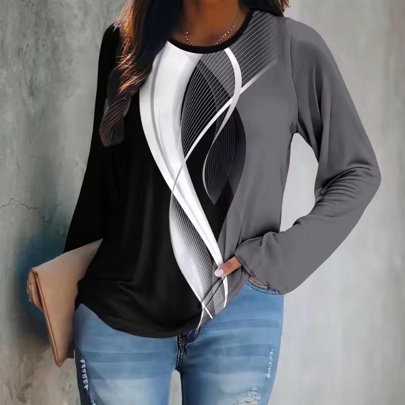 Vibrant Floral 3D Print O-Neck Long Sleeve T-Shirt Fashion Pattern Women Clothing Casual Y2k Clothes Harajuku Female Clothing