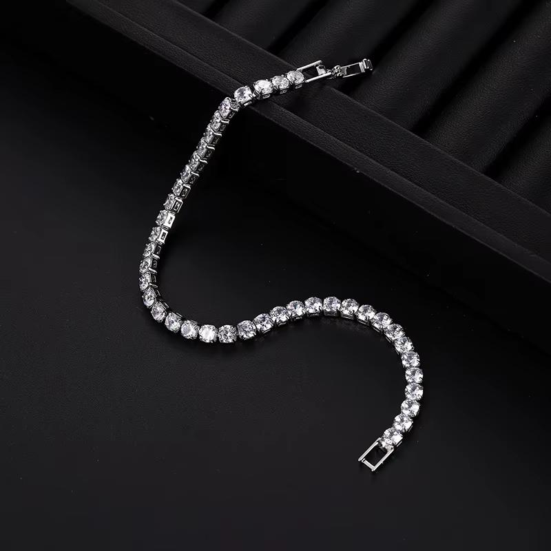New Luxury Gold Silver Color on Hand Princess Bracelet Bangle for Women Anniversary Gift Jewelry