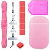 Harz Diamantmalerei Stift Set mit 6 austauschbaren Metallspitzen 6 Wachsblöcken 2 Sortierschalen und Bohrmatte für 5D Diamantmalerei Bastelbedarf