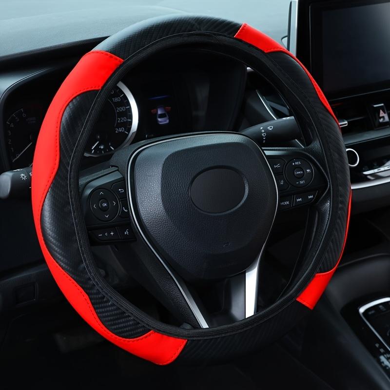 Universal Car Steering Wheel Cover, Carbon Fiber Elastic, Wear-resistant, Non-slip, No Inner Ring, for Car
