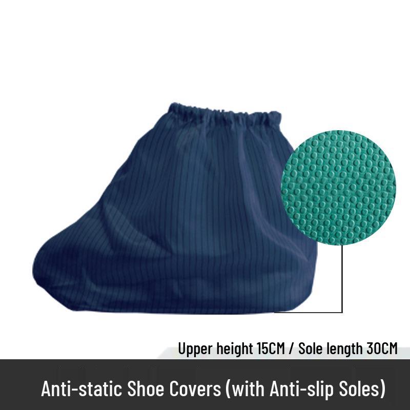 Anti-Static Dust-Free Shoe Covers with Anti-Slip Bottom, Washable Conductive Strips, and Dust-Proof Design