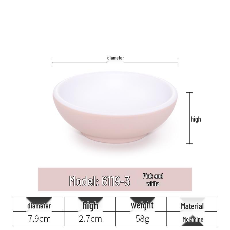 Imitation Porcelain Melamine Dipping and Snack Dish for Restaurants