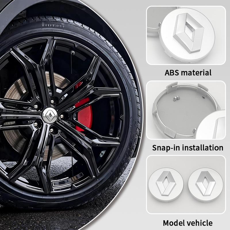 For Renault Megane 2 3 Clio 4 5 Trafic Captur Emblems Kangoo Zoe 4PCS 57mm 60mm Car Wheel Center Cap Logo Hub Badge Rims Cover XX7