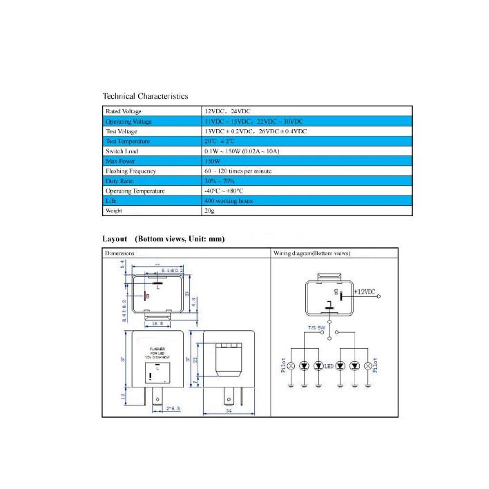 DEWHEL 12V 0.02A-10A 2-Pin CF-12 Automatic Electronic LED Flasher Relay Fix for Turn Signal Light Fast Hyper Flash