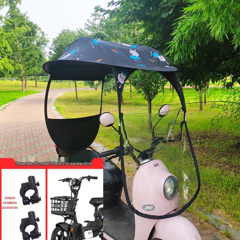 Electric Vehicle Sunshade & Rainproof Canopy for Bicycles and Motorcycles