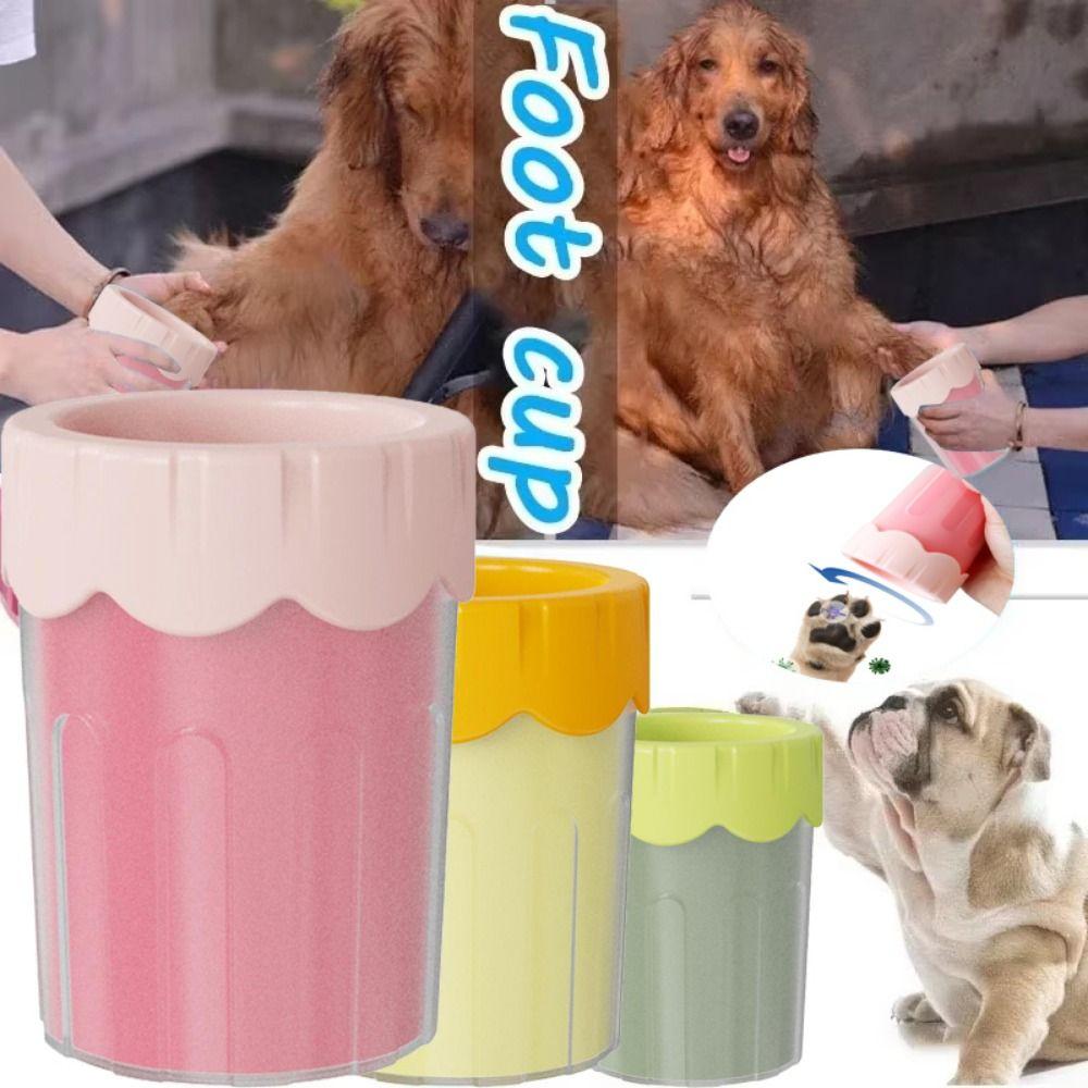 Soft Bristles Dog Foot Washing Cup Reusable Dog Foot Dirt Removal Brush Pet Paw Cleaner  Outdoor