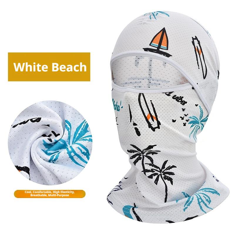 SEAMETAL Sun Protection Full Face Cycling Cap UV Protection Bicycle Motorcycle Ice Silk Full Face Mask For Cycling Skiing Beach белый
