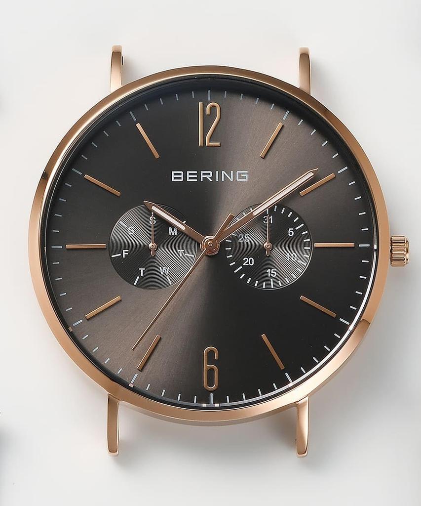 BERING Japan Limited Brown Calf Leather Gray Stainless Steel with 2 Mesh Straps Sapphire Glass Changes Genuine Imported Product 3 Year Warranty