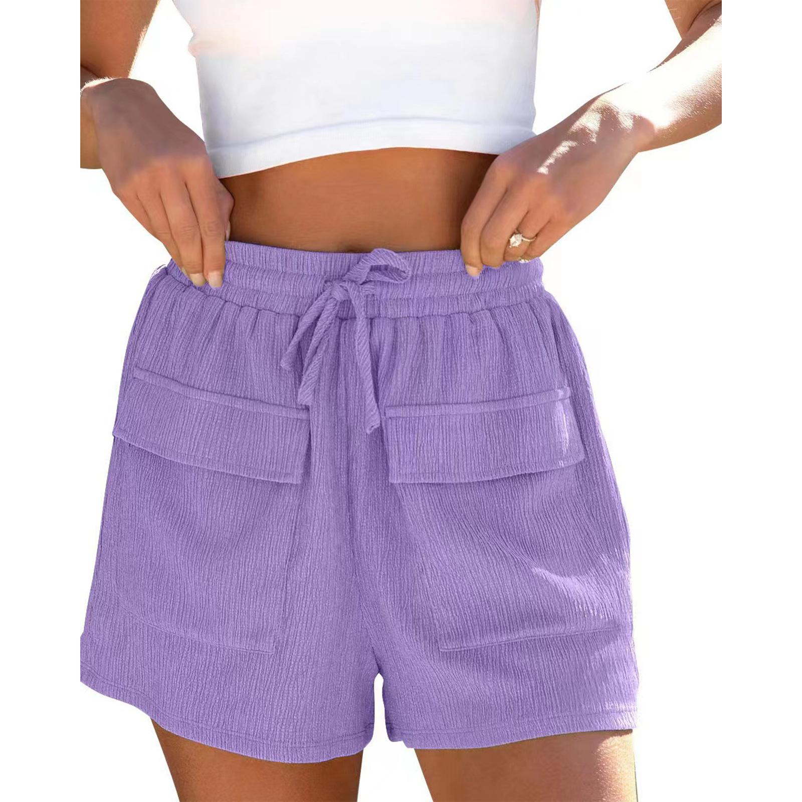 

Women’s High Waist Drawstring Shorts with Large Front Pockets Relaxed Fit Casual Summer Lightweight Design XL