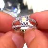 Creative jewelry, European and American fashion double-row full of zircon rings for women, romantic Valentine's Day gifts
